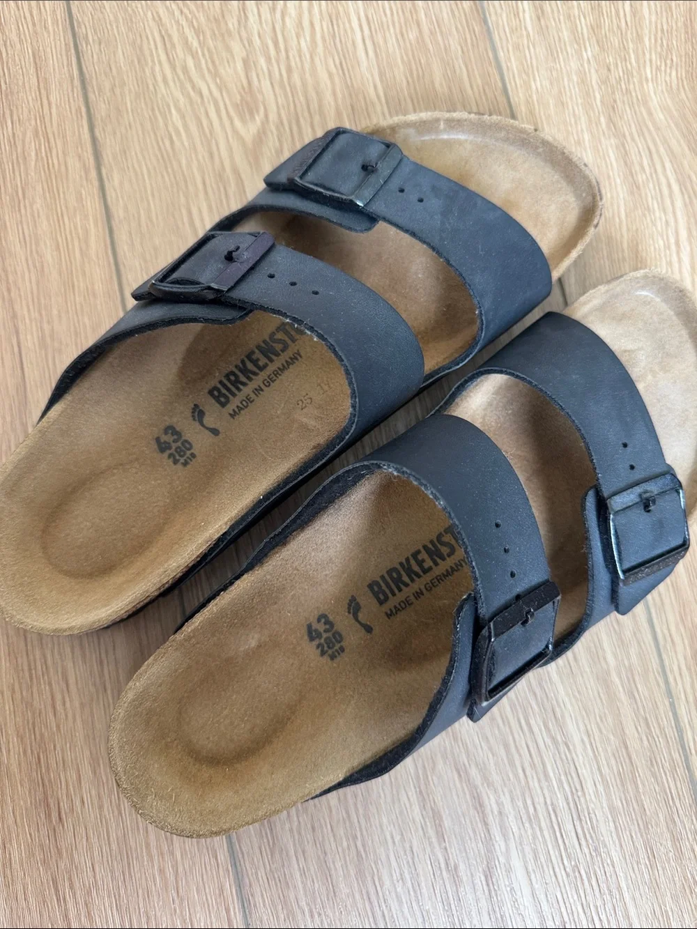 Birkenstock Two-Strap Sandals in Black Size 43